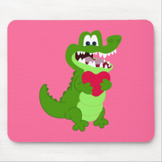 Alligator in Love Mouse Mat