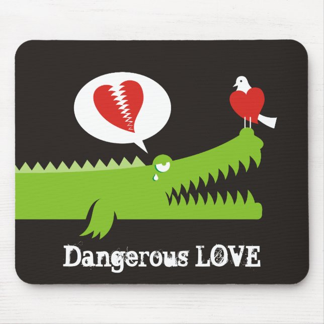 Alligator in Love Mouse Mat (Front)