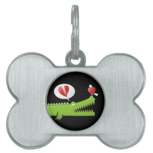 Alligator in Love Pet ID Tag