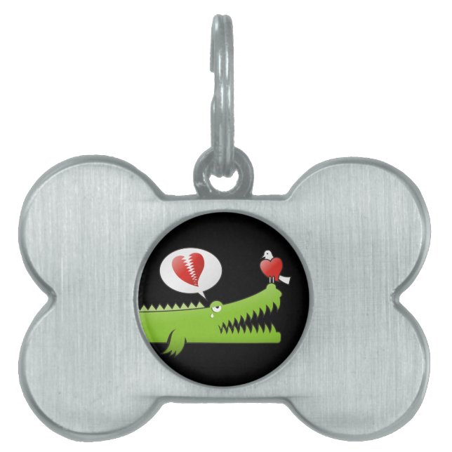 Alligator in Love Pet ID Tag (Front)
