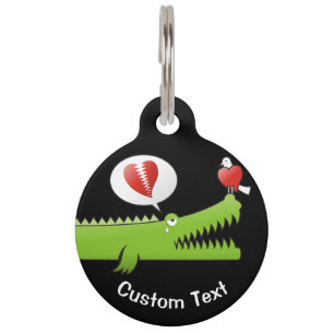 Alligator in Love Pet Name Tag