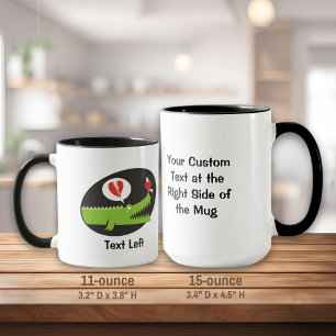 Alligator in Love Two-Tone Coffee Mug