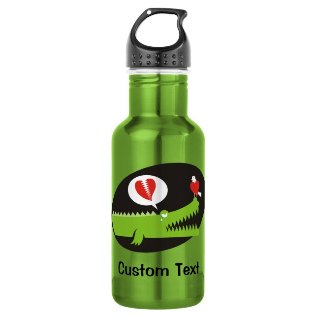 Alligator in Love Water Bottle (Front)
