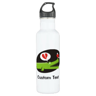 Alligator in Love Water Bottle