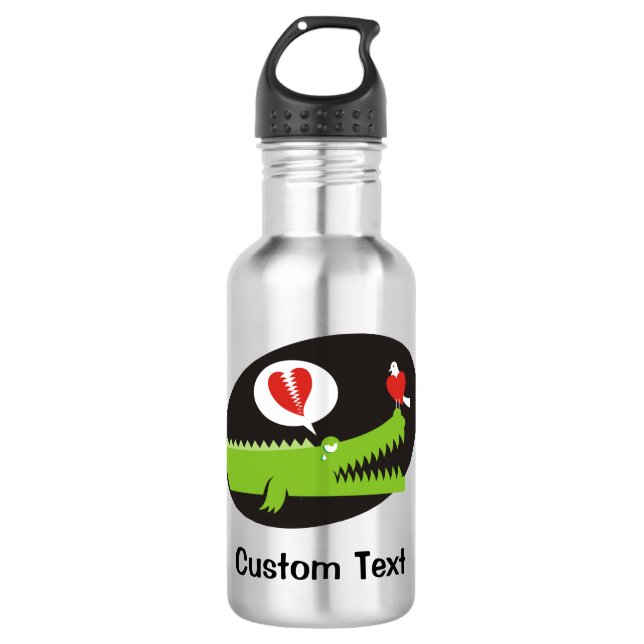 Alligator in Love Water Bottle (Front)
