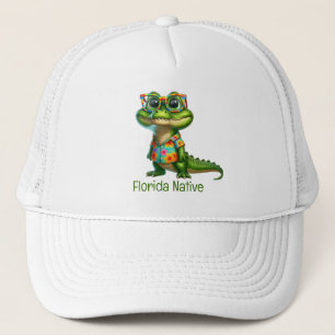 Alligator in Tropical Shirt  Trucker Hat