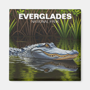 Alligator in Water Everglades National Park Magnet