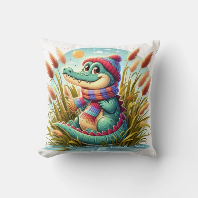 Alligator-Inspired Pillow  (Front)