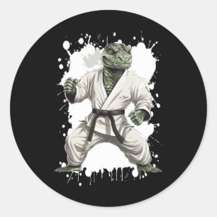 Alligator Karate Animal Fighter Judo Classic Round Sticker