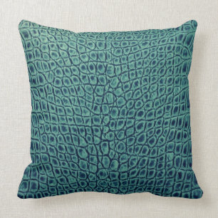 ALLIGATOR LEATHER AQUAMARINE CUSHION