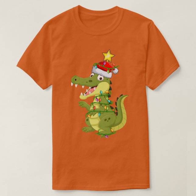 Alligator Lighting Xmas Tree Matching Alligator Ch T-Shirt (Design Front)
