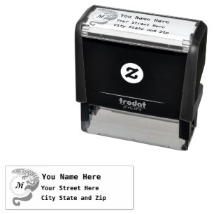 Alligator Lizard Hugging a Sun Return Address Self-inking Stamp