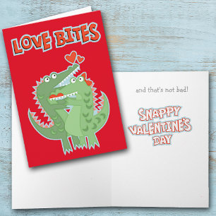Alligator Love Bites Valentine Holiday Card