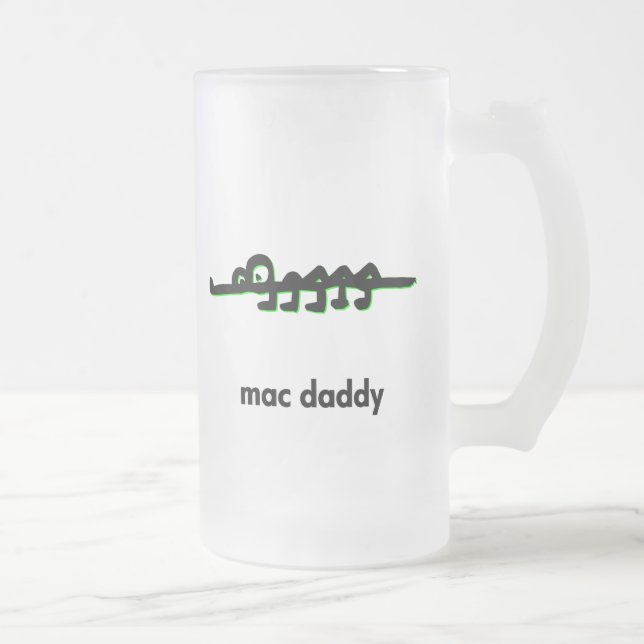 Alligator mac daddy frosted glass beer mug (Right)