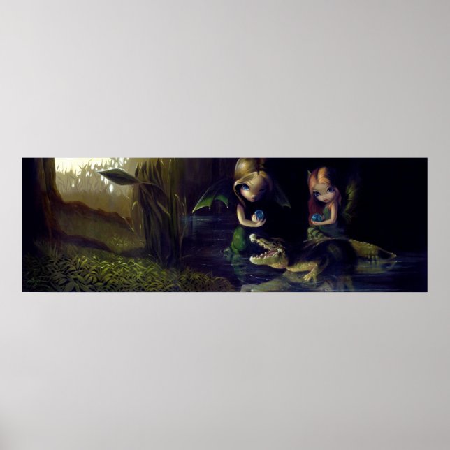 Alligator Magic ART PRINT fairy fantasy surrealism (Front)