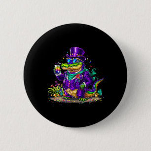 Alligator Mardi Gras Carnival Outfit For Mens Wome 6 Cm Round Badge