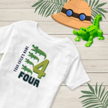 Alligator Number Four Cute Personalised 