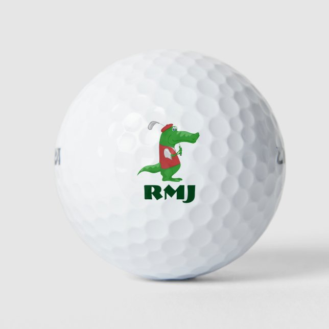 Alligator on GOLF BALLS-Customise w/your Initials Golf Balls (Front)