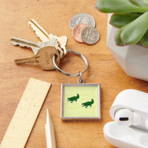 Alligator on yellow key ring