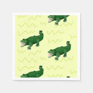 Alligator on yellow napkin