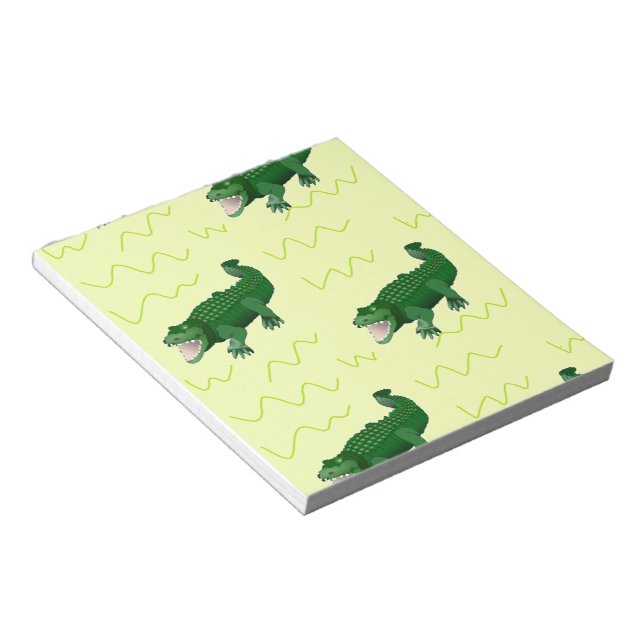 Alligator on yellow notepad (Angled)