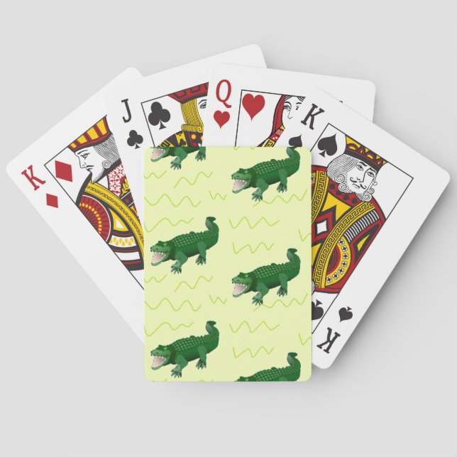 Alligator on yellow playing cards (Back)