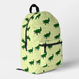Alligator on yellow printed backpack