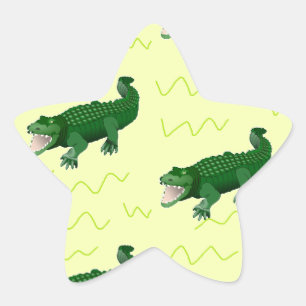 Alligator on yellow star sticker