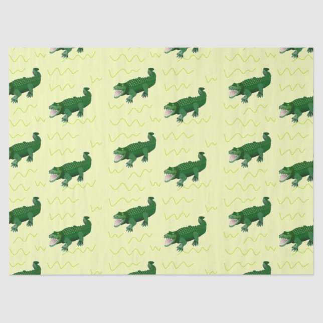 Alligator on yellow tissue paper (Front)
