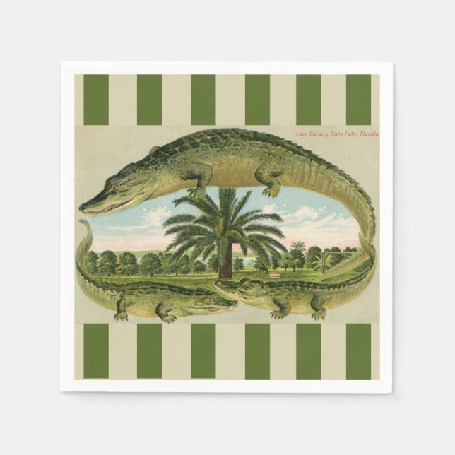 Alligator & Palms  Napkin (Front)