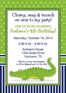 with alligator birthday invitations
