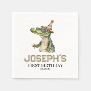 Alligator Party Invitation Invite pool party Napkin