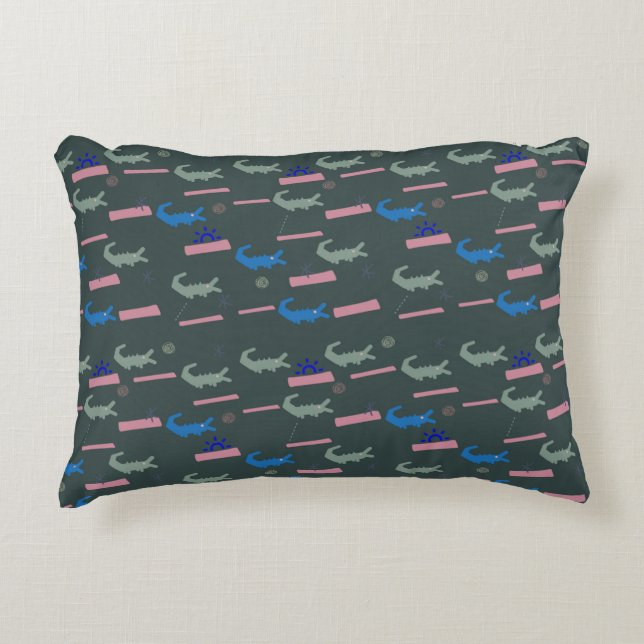 Alligator Pattern Decorative Cushion (Front)