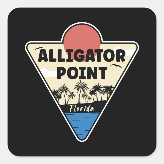 Alligator Point Florida Seashore Square Sticker (Front)