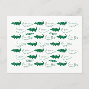Alligator postcard green