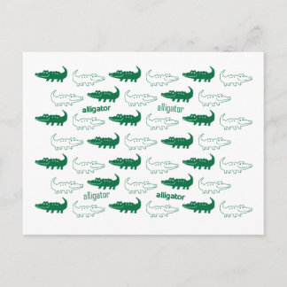 Alligator postcard green