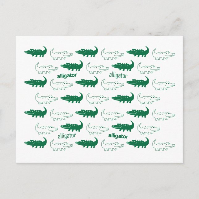 Alligator postcard green (Front)