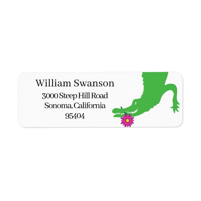 Alligator Return Address Label (Front)