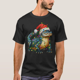 Alligator Santa Christmasree Lighting Xmas Funny f T-Shirt
