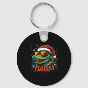 Alligator Santa Funny Florida Holiday Christmas Xm Key Ring