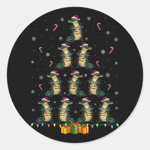 Alligator Santa Hat Xmas Lights Men Women Christma Classic Round Sticker
