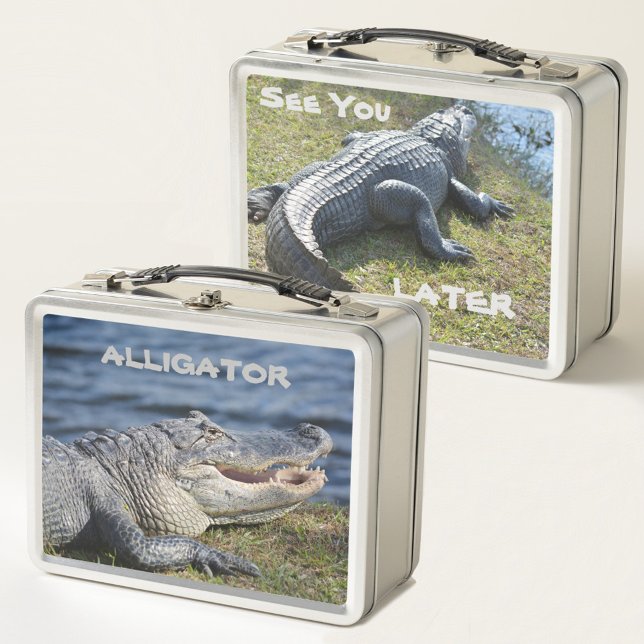 Alligator See You Later Photographic Wildlife Metal Lunch Box (Creator Uploaded)