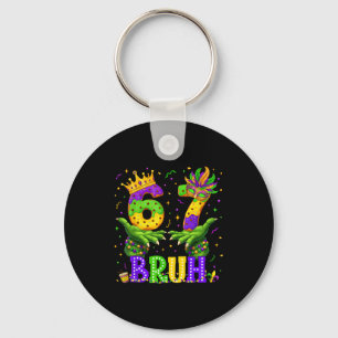 Alligator Six Seven Bruh 6 7 Meme Mardi Gras Carni Key Ring