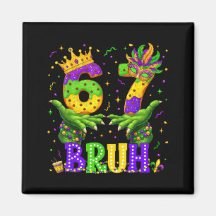 Alligator Six Seven Bruh 6 7 Meme Mardi Gras Carni Magnet
