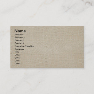 Alligator Skin Print Beige Business Card
