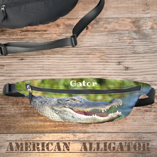 Alligator Smiling photographic Wildlife Boy's Name Bum Bags