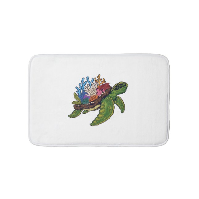 Alligator Snapping Red-Eared Slider Tortoise Bath Mat (Front)