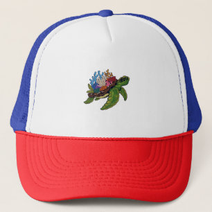 Alligator Snapping Red-Eared Slider Tortoise Trucker Hat