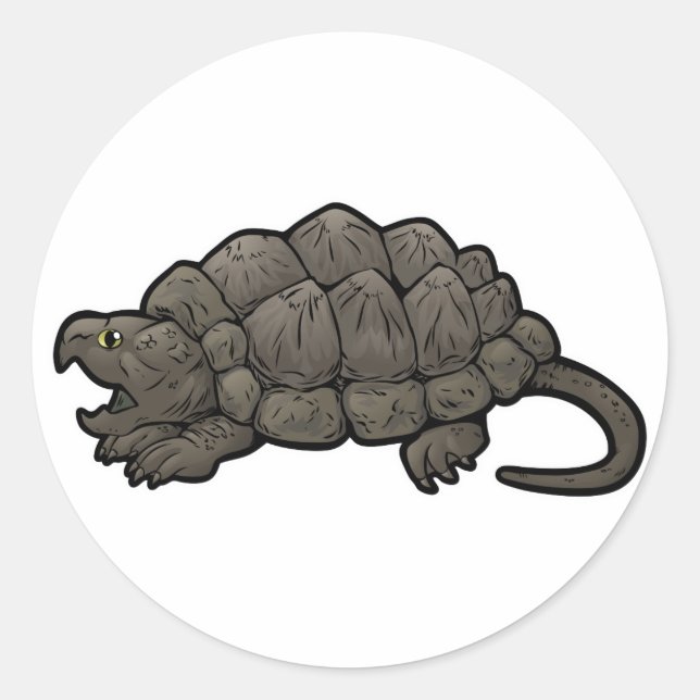 Alligator Snapping Turtle Classic Round Sticker (Front)