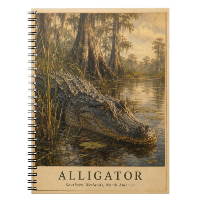 Alligator Southern Wetlands VINTAGE Notebook (Front)